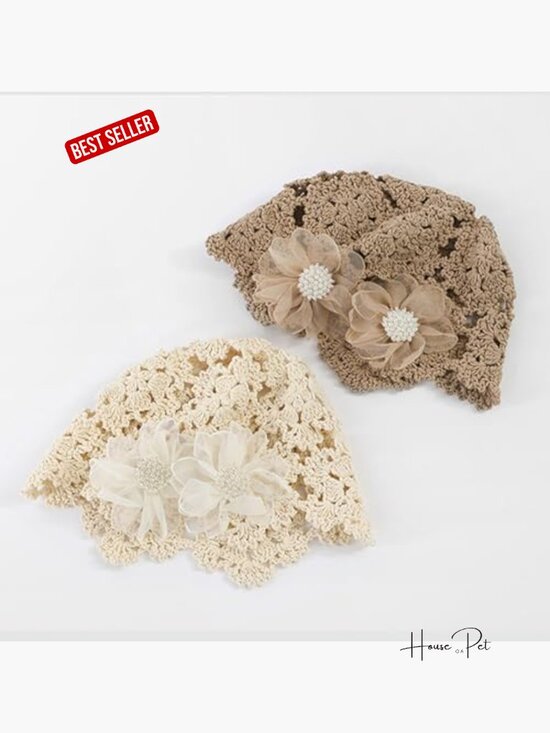 Handmade Crochet Beanie Sun Summer Hat Lace Beach Skull Cap Lightweight main image 6